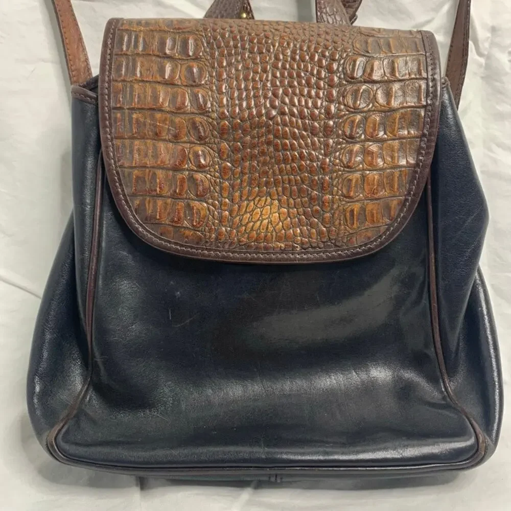 Vintage Brahmin Croc embossed backpack